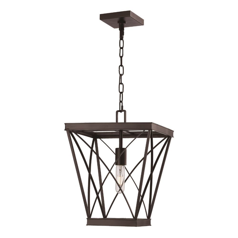 Trans Globe Lighting 11221 ROB Zoid 1 Light Pendant Caged in Rubbed Oil Bronze